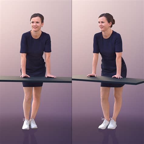 3D 10648 Nadin - Woman Standing Leaning On Table - TurboSquid 1804989