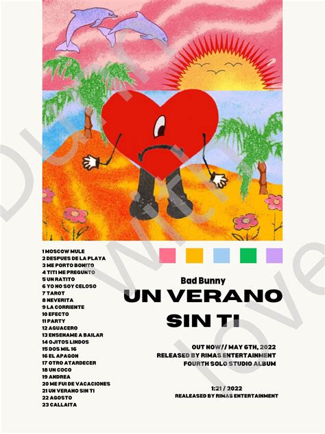 BAD BUNNY un Verano Sin Ti Album Cover Poster - Etsy