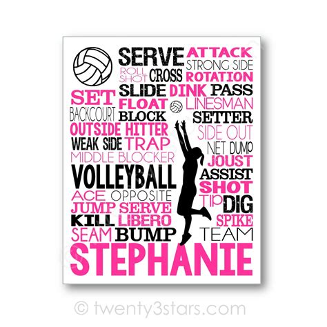 Volleyball Word Art Volleyball Poster Gift Volleyball Team | Etsy