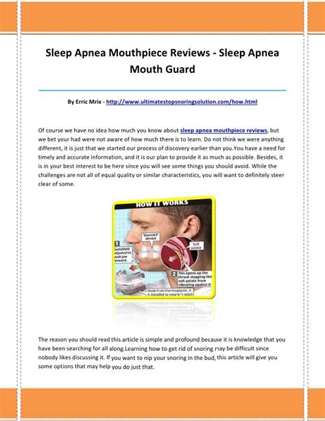 Sleep apnea mouthpiece reviews