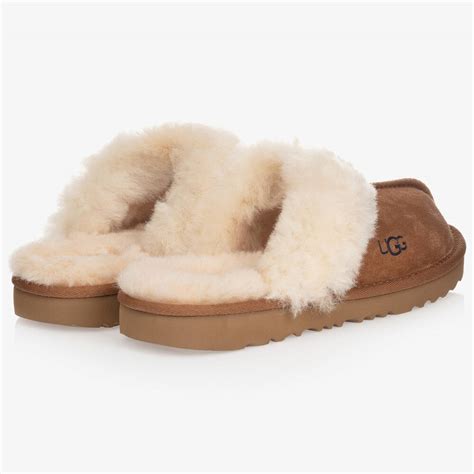 UGG - Brown Suede Slippers | Childrensalon