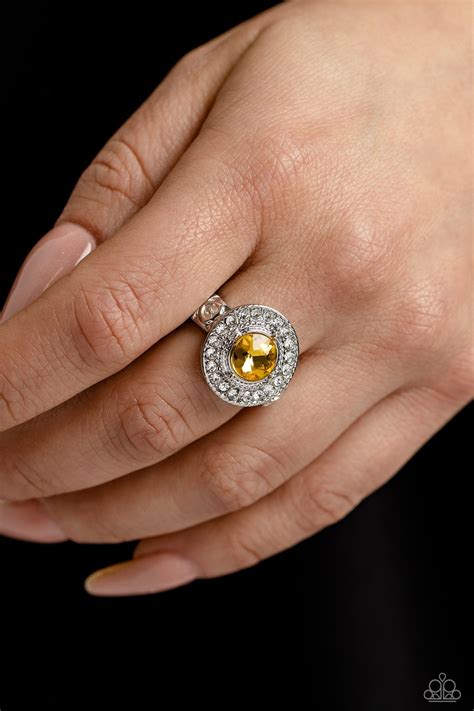 Paparazzi Targeted Timelessness Yellow Ring | CarasShop