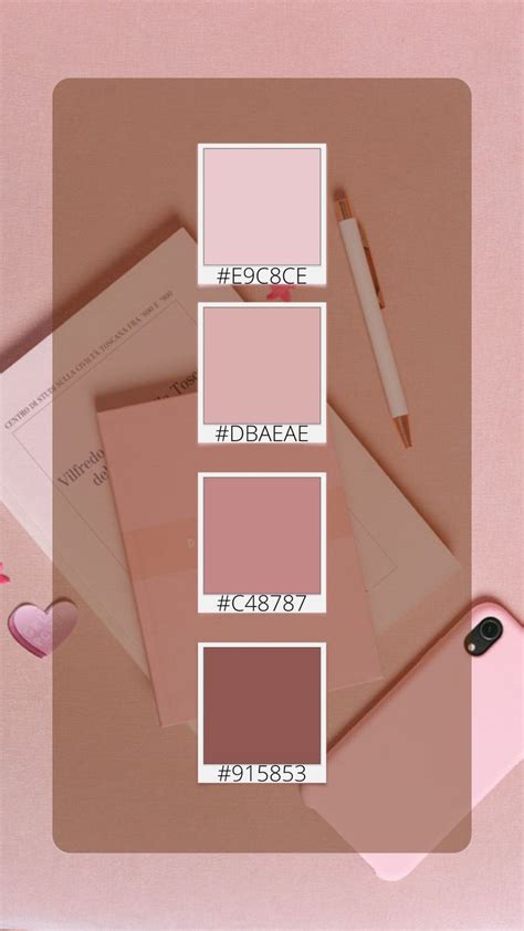 Pink color palette with hex codes Aesthetic Color Palettes Pink ...