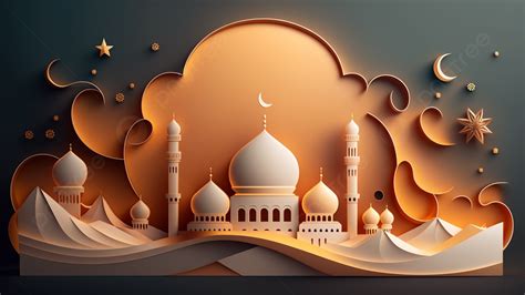 islamitische religieuze papier snijden achtergrond islam moskee