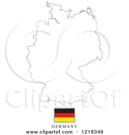 Clipart of a Germany Flag And Map Outline - Royalty Free Vector ...