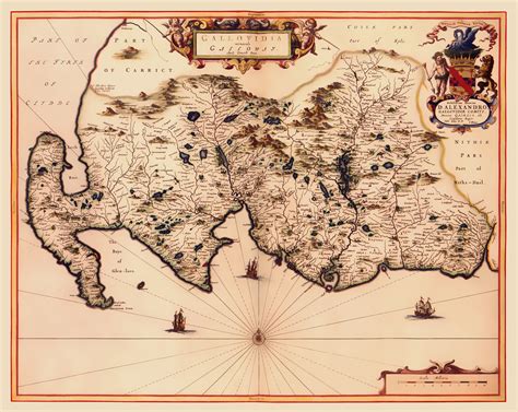 Historic Map - Galloway Scotland - Blaeu 1654 - Vintage Wall Art – Maps