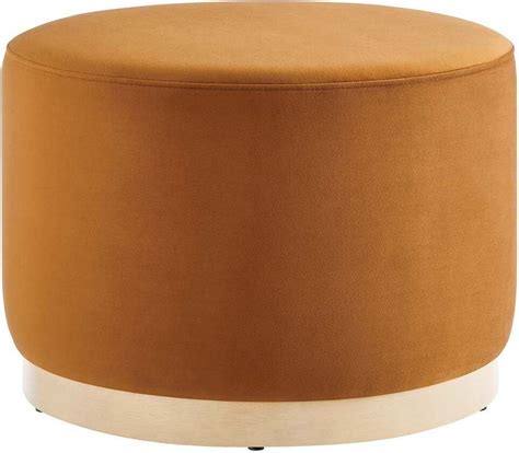 Tilden 23 Inch Performance Velvet Upholstered Large Round Ottoman In