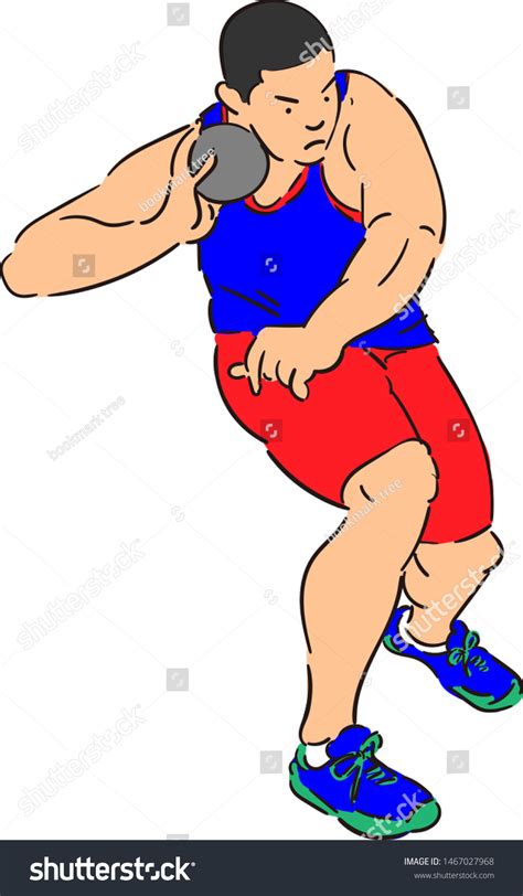 shot put cartoon shutterstock