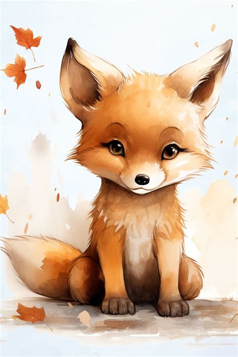 Adorable Foxes Watercolor Clipart, an Animal Illustration by Loony ...