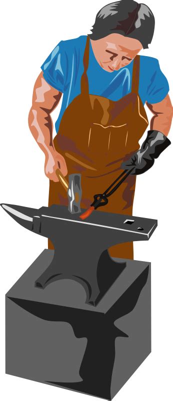 Blacksmith and tools - Openclipart