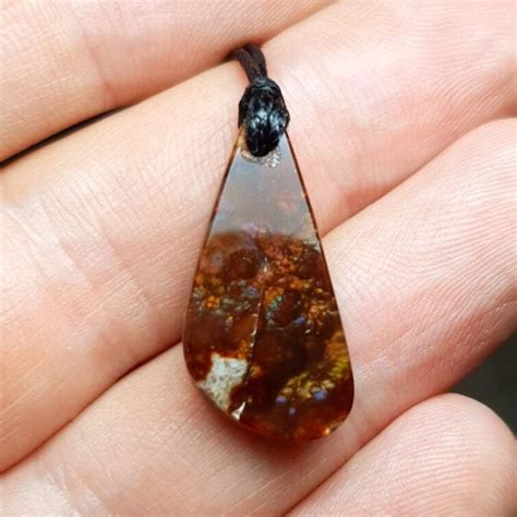 Fire Agate Pendant - Etsy