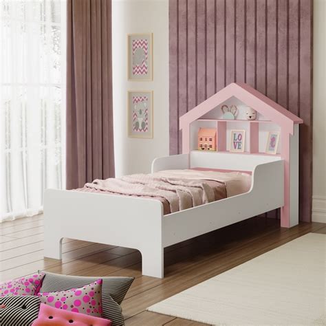 Camas De Solteiro Infantil Menina - Cama Solteiro Infantil Para Menina Branco Com Rosa Em Mdf | Leroy Merlin