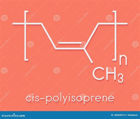 Isoprene, Rubber Polyisoprene Building Block Monomer. Skeletal Formula ...