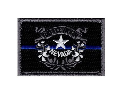 Nevada State Flag Thin Blue Line Patch (Embroidered Hook) – MILTACUSA