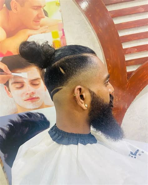 long hair with a taper fade 7