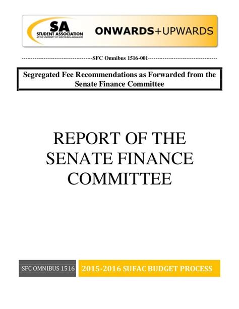 report   senate finance committee