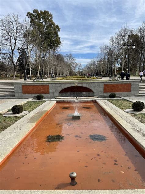 Fountain with Stone Sculptures in the Retiro Park in Madrid, Spain ...