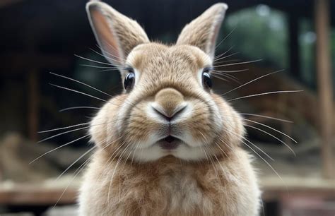 Premium AI Image | Rabbit native European wild rabbit A young rabbit in ...