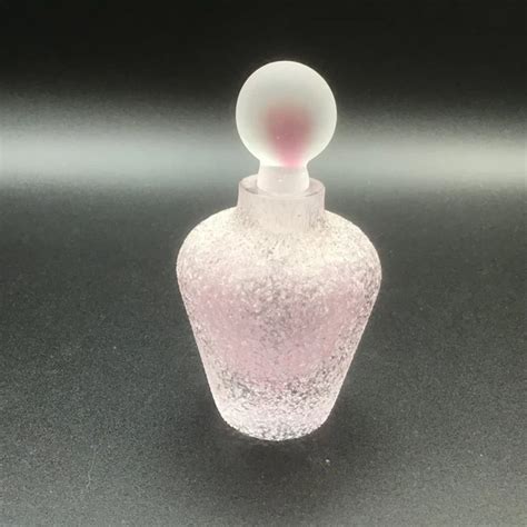 RARE VINTAGE ITALIAN Murano Art Glass Perfume bottle Corroso Flat on