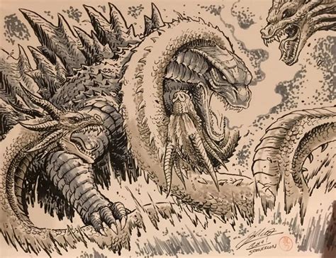 Godzilla (2019) vs King Ghidorah (2019) by Matt Frank : r/GODZILLA