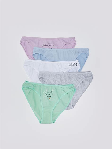 Printed Bikini Briefs 5-Pack -S35447Z8-FFM - S35447Z8-FFM - LC Waikiki