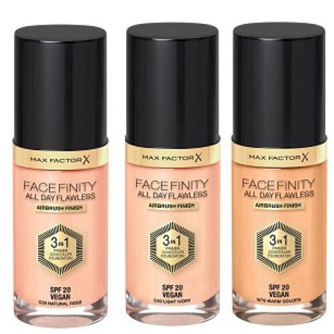 max factor face finity  day flawless    foundation vegan  shades