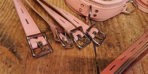 Pink Bondage Cuffs BDSM Restraints Real Leather Heavy Padded | Etsy