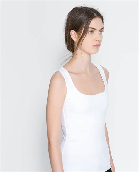 Zara White Crop Top Tank at Eric Mullins blog
