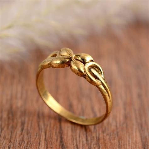 gold flower ring birth flower ring dainty floral ring women