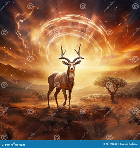 Antelope Oryx Vector Illustration Flat Style Black Silhouette