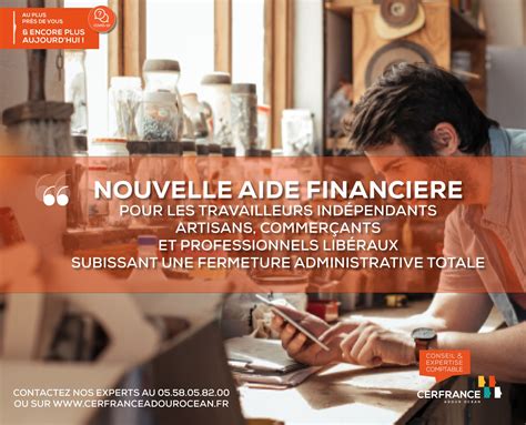 nouvelle aide financiere pour les travailleurs independants artisans