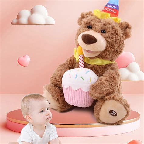 happy birthday musical teddy bear singing plush toy usb charg fruugo uk