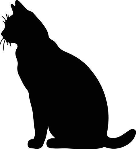American Wirehair Cat black silhouette 39056070 Vector Art at Vecteezy