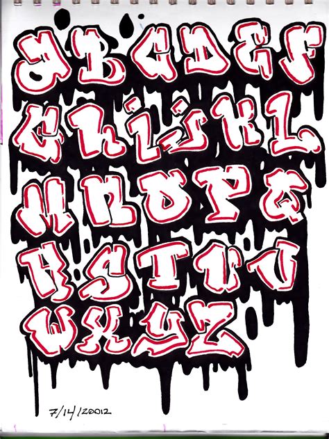 Graffiti Font | Graffiti alphabet, Graffiti lettering fonts, Graffiti ...