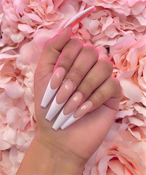 23 Elegant French Tip Coffin Nails You Need to See – StayGlam