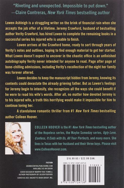 Verity Colleen Hoover: Full Book Summary