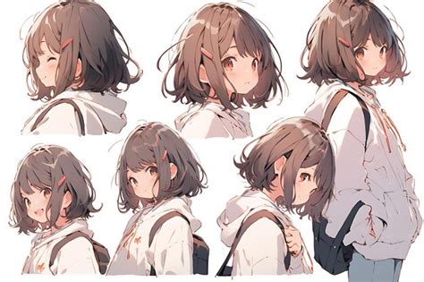 Premium AI Image | 2D Anime Character Concept Art Turnaround Sheet ...