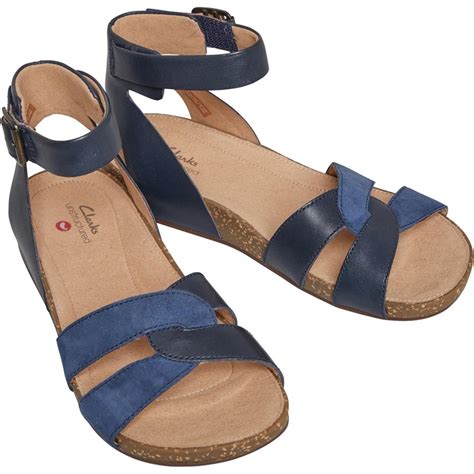 Buy Clarks Womens UN Perri Loop Sandals Navy Combi