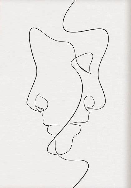 drawing minimalist abstract face tattoo continuous