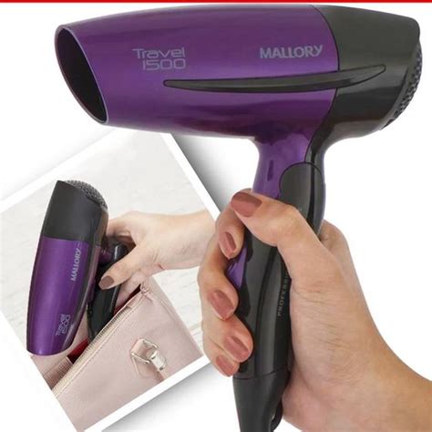 Secador Viagem Bivolt Potente - Secador Viagem Travel Bolsa Bivolt Potente Mallory 1500 Leve Dobrável ...