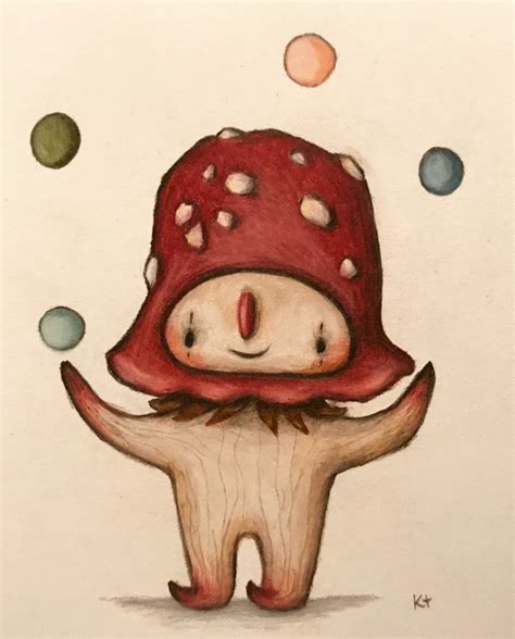 Mushroom Boy Katie Carroll Original Illustration - Etsy