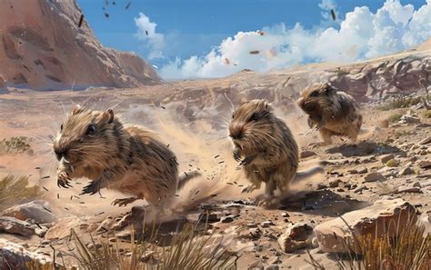 premium photo active desert rodents scavenging  food