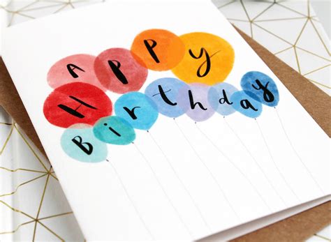 Balloons Happy Birthday Card Birthday Card for Any Age - Etsy