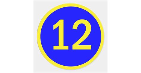 number 12 in a circle classic round sticker | Zazzle