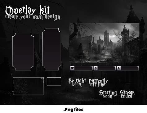 Dark Gothic Stream Overlay Emo Vampire Stream Package Twitch Overlays