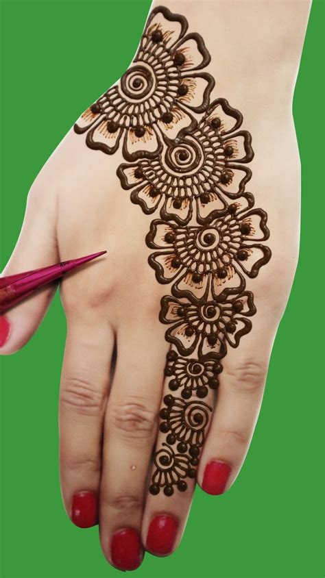 Very Simple Flower Mehndi Design For Front Hands - Rakhi Special Mehndi Designs - Arabic Mehandi ...