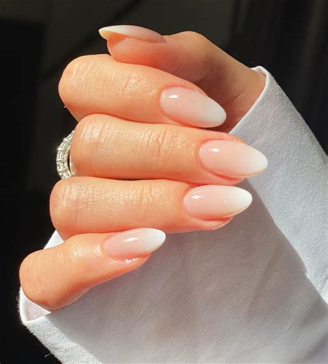 pink  white almond nails