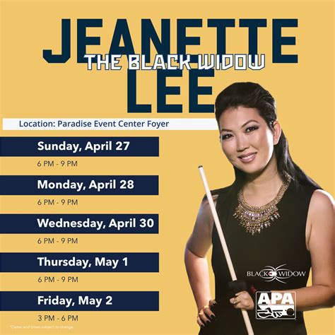 American - The one and only Jeanette Lee "The Black Widow" is in the