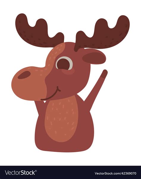 Moose cute animal Royalty Free Vector Image - VectorStock