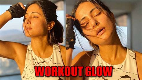 Hina Khan flaunts her post workout glow, check here | IWMBuzz